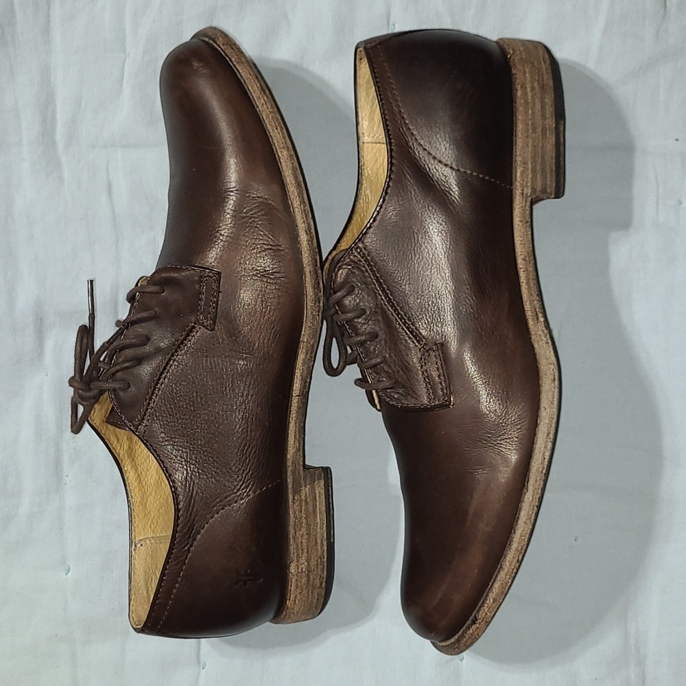 Frye The Frye Company Men’s Jones Oxford Lace Up Shoes Brown Leather Size 13D